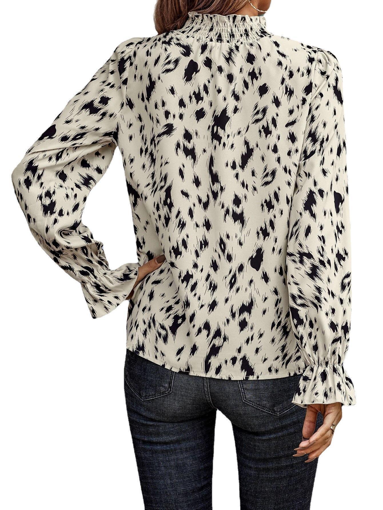 Women's Fashionable Elegant Polyester Pullover Long Sleeve Half Turtleneck Shirt 258c566c c9e8 49d4 96f4 2f067b48bbaa