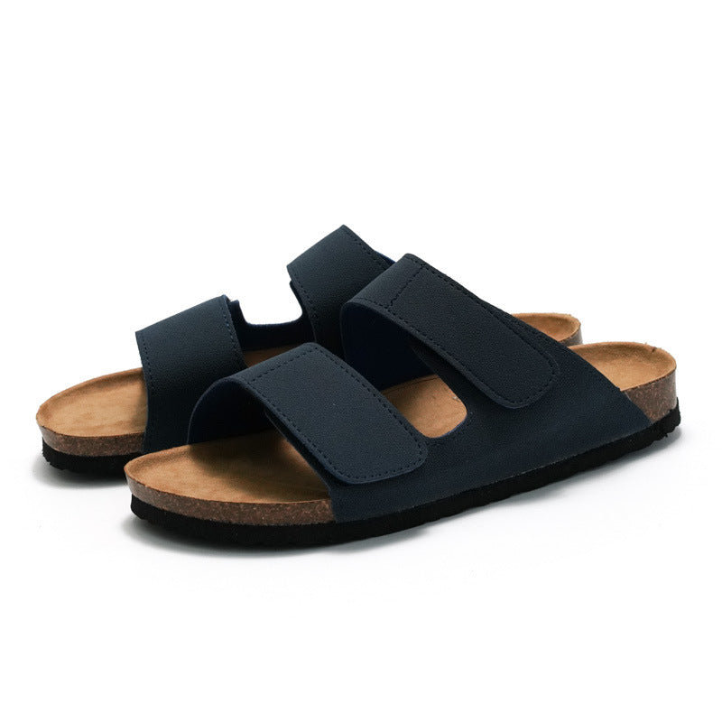 Cork Slippers Flip-flops Men's Beach Shoes Matte Leather 25afe316 9359 4df6 ad50 fadb227eaa8f