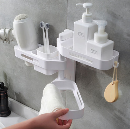 Rotating wall-mounted storage box kitchen bathroom toilet debris plastic punch-free storage finishing box 2601450025744
