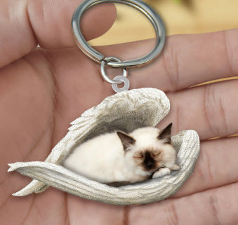 New Unique Dogs And Cats Sleeping Angel Pendant Car Key Ring 2602c208 8ed8 4859 8e8f 393ae5d209a7