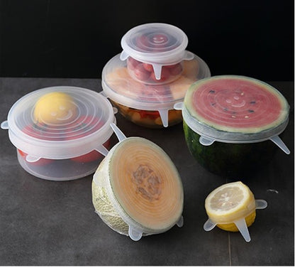 Silicone Fresh-keeping Cover Universal Bowl Cover Sealed Transparent Cover Household Fresh-keeping 6-piece Microwave Oven Cov
