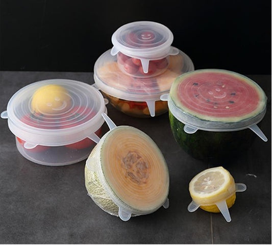 Silicone Fresh-keeping Cover Universal Bowl Cover Sealed Transparent Cover Household Fresh-keeping 6-piece Microwave Oven Cov
