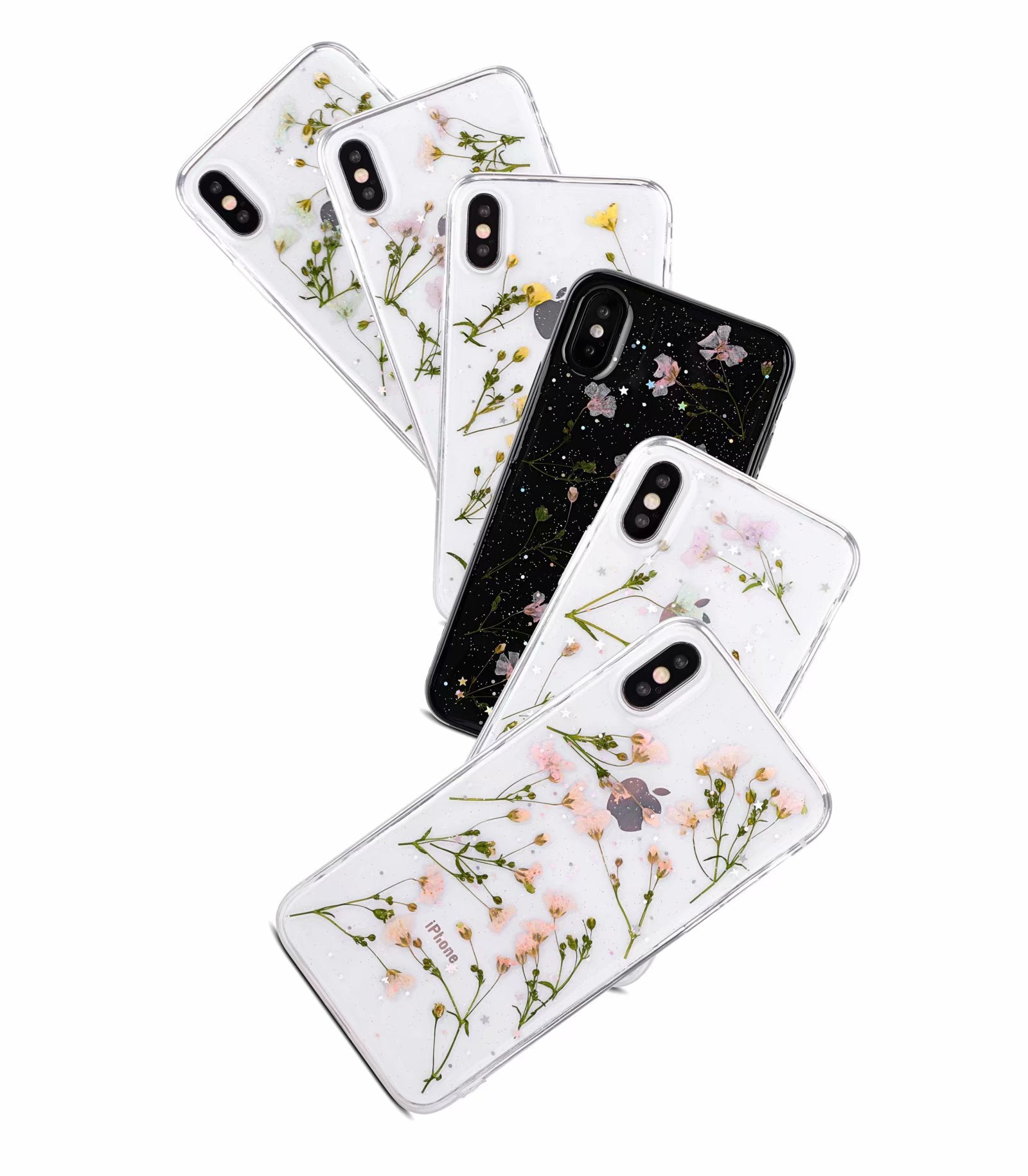 Small floral real flower anti-drop transparent protective cover 2611492850172