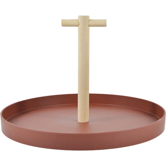 Round solid wood portable tray 261996090567