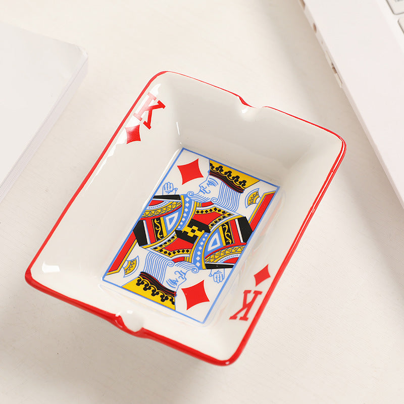 Home Poker Style Ceramic Featured Ashtray Office Living Room Featured Ornaments 261af681 ae36 4629 96da 5b9761182624