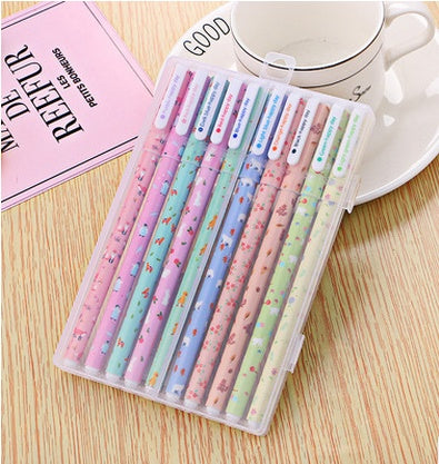 10 Pcs  Pack Colored Gel Pen Ink Pen Promotional Gift Stationery School & Office Supply - 图片 5