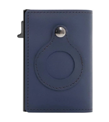 AirTag Wallet Anti Theft Bullet Card Bag Multi-functional Rfid Card Holder Men's Leather Slim Wallets For Airtag Air Tag 2627