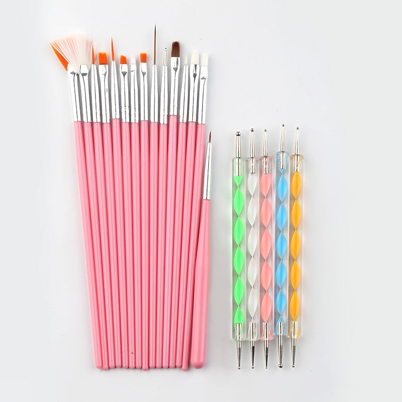 Nail Brush 20 Sets Of Color Painting Light Therapy Point Drill Pen 2628047012898