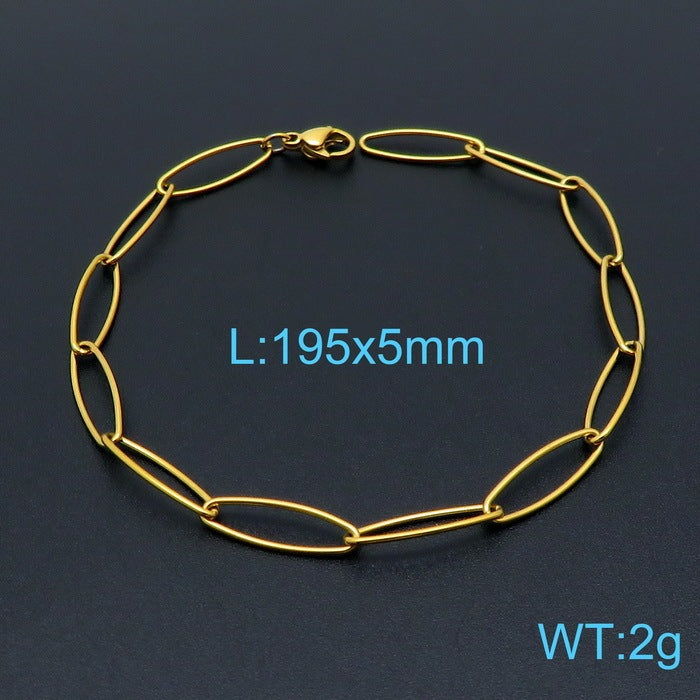 European And American Style Fashion Simple Titanium Steel Oval Ring Clavicle Chain Necklace 262c0fe3 7bd0 4c06 b6b3 aa6b1b5dd