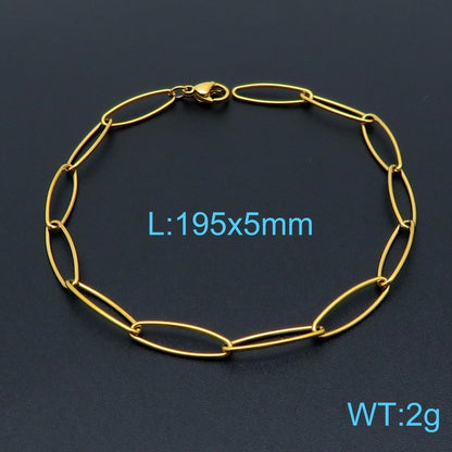 European And American Style Fashion Simple Titanium Steel Oval Ring Clavicle Chain Necklace 262c0fe3 7bd0 4c06 b6b3 aa6b1b5dd