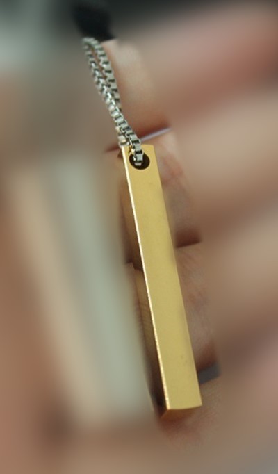 Stainless steel rectangular long necklace 2646055627920