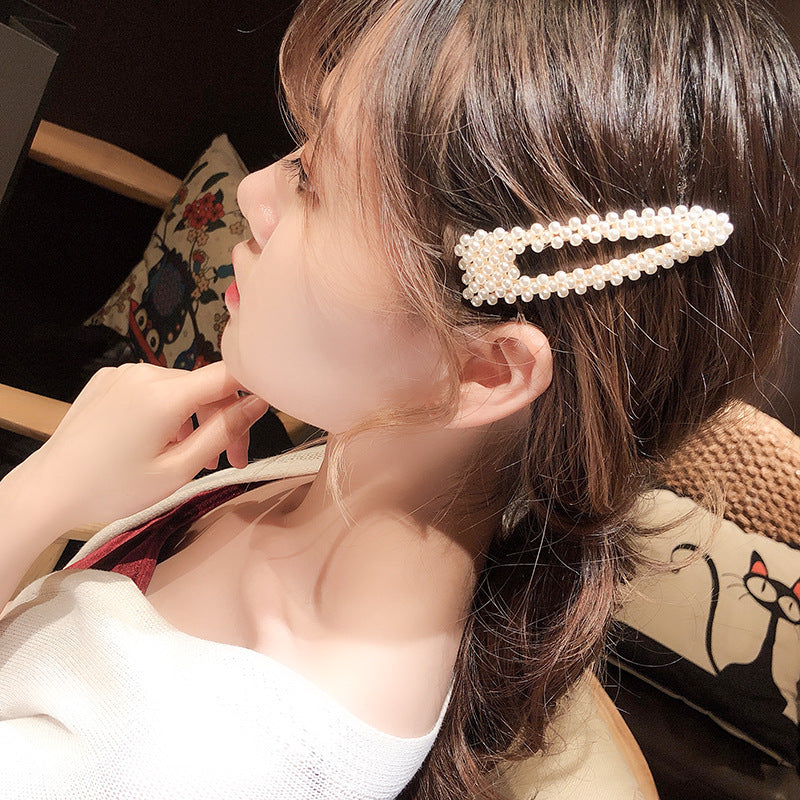 Flower Pearl Rhinestone Hair Clip female one character clip 2646719986760