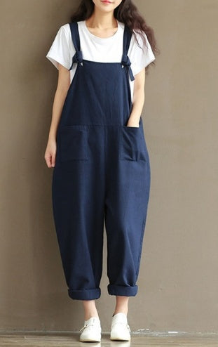 Women's Casual Trousers With Brushed Cotton Suspenders 264881527849