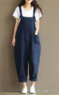 Women's Casual Trousers With Brushed Cotton Suspenders 264881527849