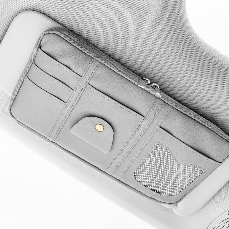 Car Sun Visor Organizer Storage Holder Full Leather Wrap 265024174480