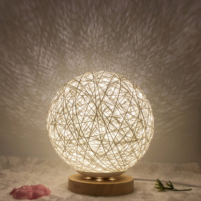 Amazon Hot Selling Creative Linen Table Lamp Novel and Unique LED Intelligent USB7 Color RGB16 Color Remote Control Rattan Ba