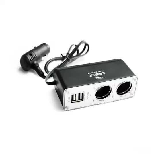 Car Cigarette Lighter Dual USB One-to-two Car Charger With Cord Car Power Splitter USB Charger Socket 26737554 57e8 4478 a172