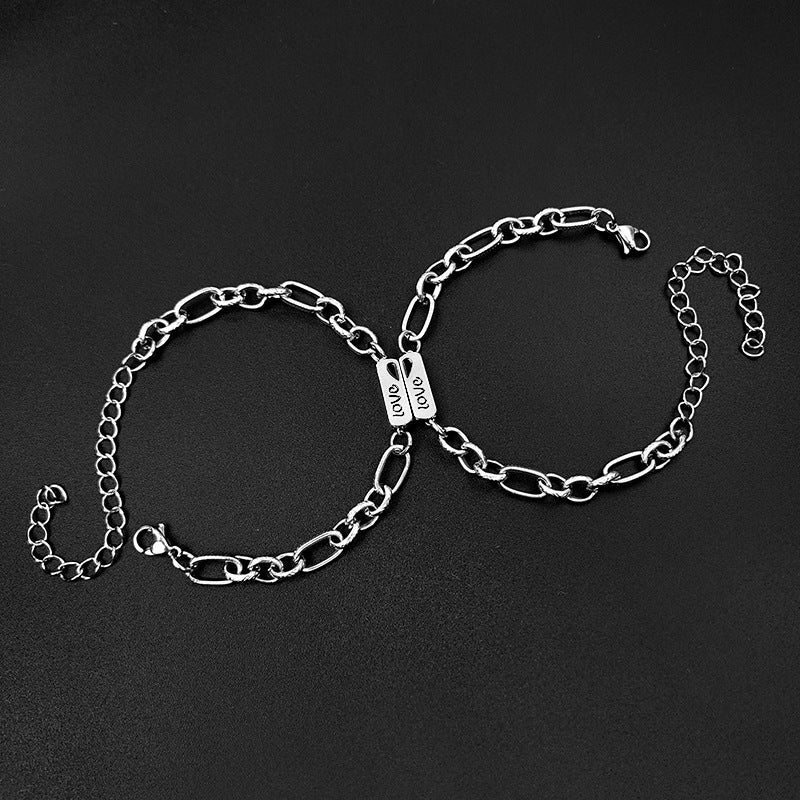 Simple Stainless Steel Sun Moon Love Couple Bracelet 267cc0fb 0938 4b27 b6a9 1f9737c29462
