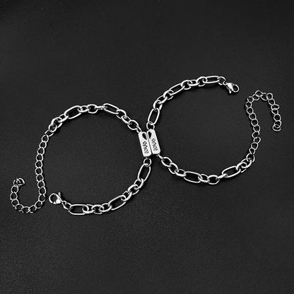 Simple Stainless Steel Sun Moon Love Couple Bracelet 267cc0fb 0938 4b27 b6a9 1f9737c29462