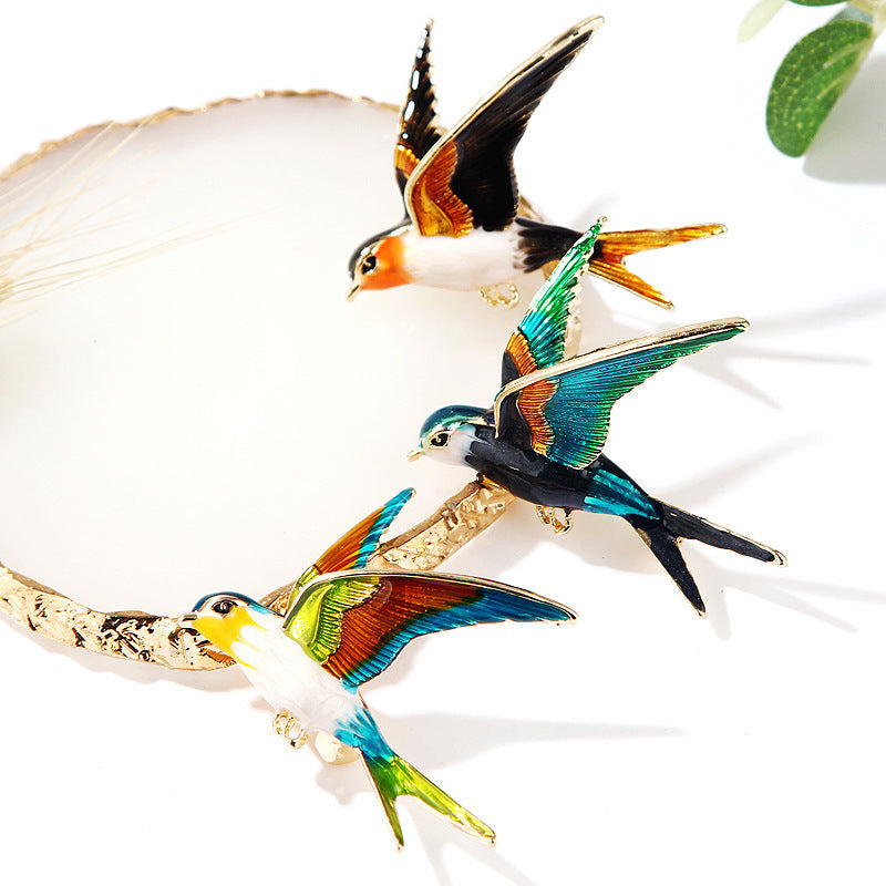 Alloy Diamond Color Swallow Brooch 2680062848842