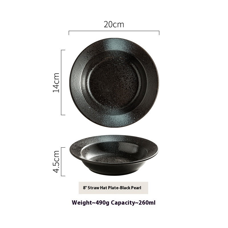 Straw Hat Plate Household Ceramic Flat Plate 2683f805 3614 4928 8960 d5e300f6dbee