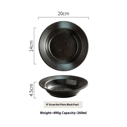 Straw Hat Plate Household Ceramic Flat Plate 2683f805 3614 4928 8960 d5e300f6dbee