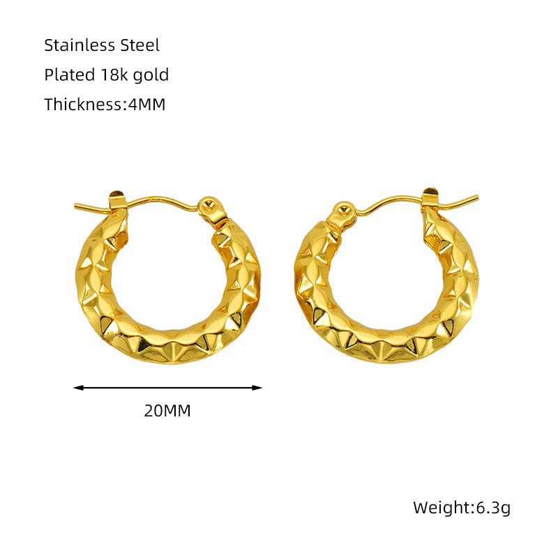Titanium Steel Round Twist Stud Earrings High Sense 26916ce3 be97 4824 a135 43e432987467