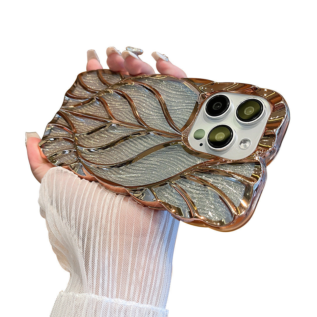 Three-dimensional Leaves Phone Case Light Luxury Electroplating 26957986 73f7 46da 8c36 a1de579db8c1