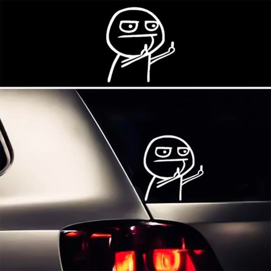 Middle finger despise funny cartoon body car sticker 2695977558456