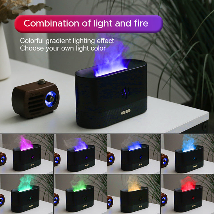 2022 Best Selling USB Ultrasonic Flame Humidifier Led RGB Colorful Essential Oil Fire Flame Aroma Diffuser - HD Wireless Product #2