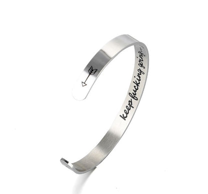 Mantra Bracelet With Quotes Stainless Steel Cuff Inspirational Jewelry Graduation Gift 2699057206620
