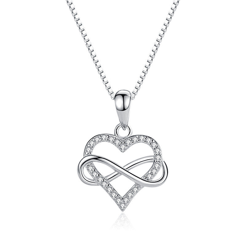 S925 Sterling Silver Pendant Heart Of Eternity Ins Collar Chain 26a58e41 ea62 44f7 9f17 f6d7e110e573