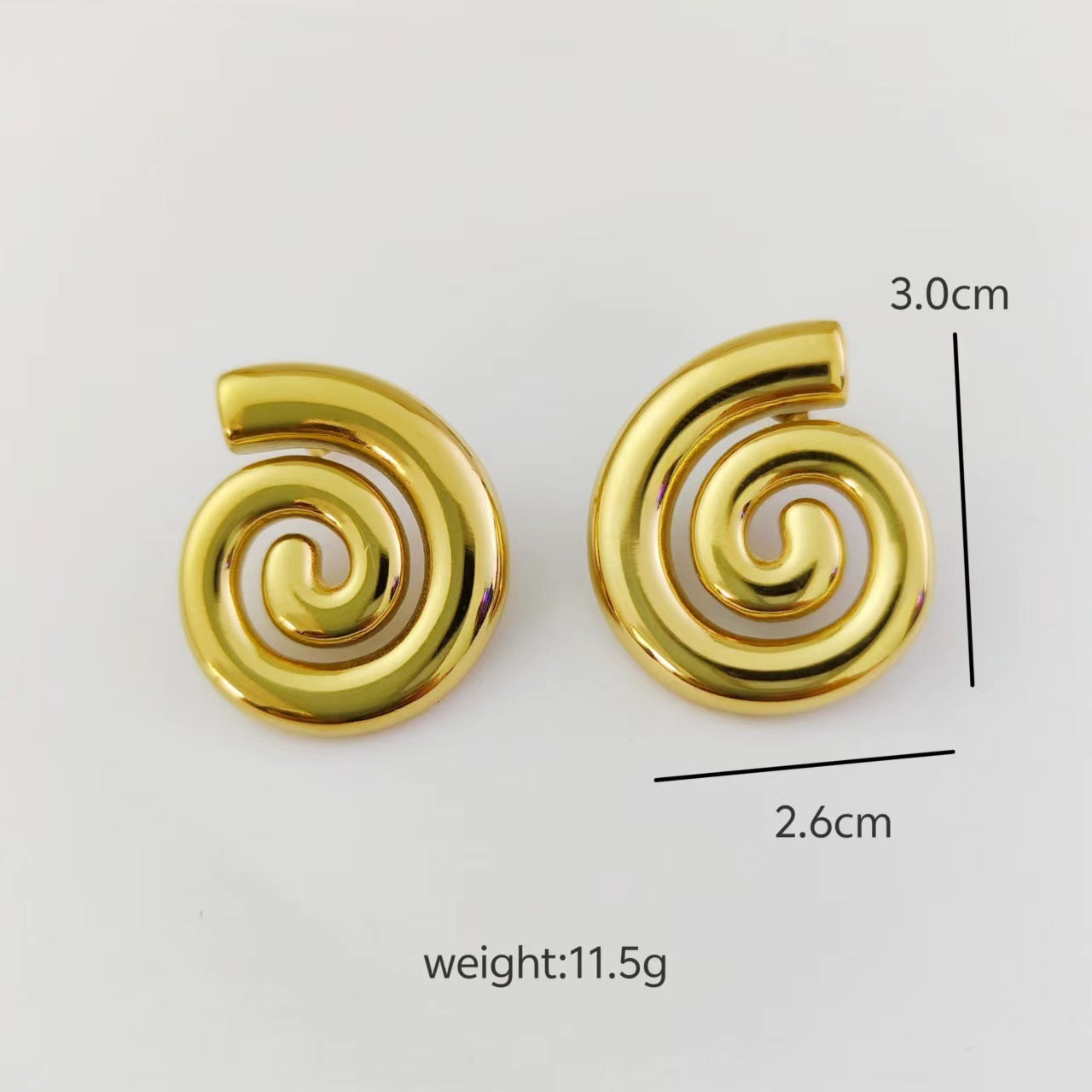 Stainless Steel Rotating Thread Earrings 18K Gold 26aa4374 91d1 4852 b87e 6bf25d87e69b