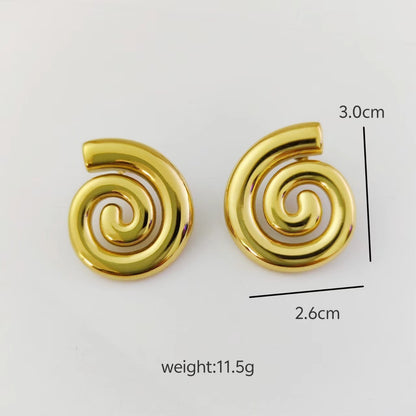 Stainless Steel Rotating Thread Earrings 18K Gold 26aa4374 91d1 4852 b87e 6bf25d87e69b