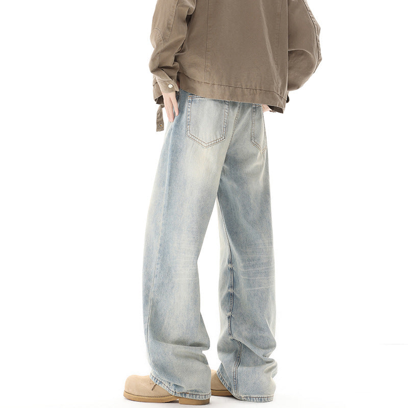 Men's Retro Light Blue Straight Casual Jeans 26cae4b6 1f14 499a aa00 592996949f1c