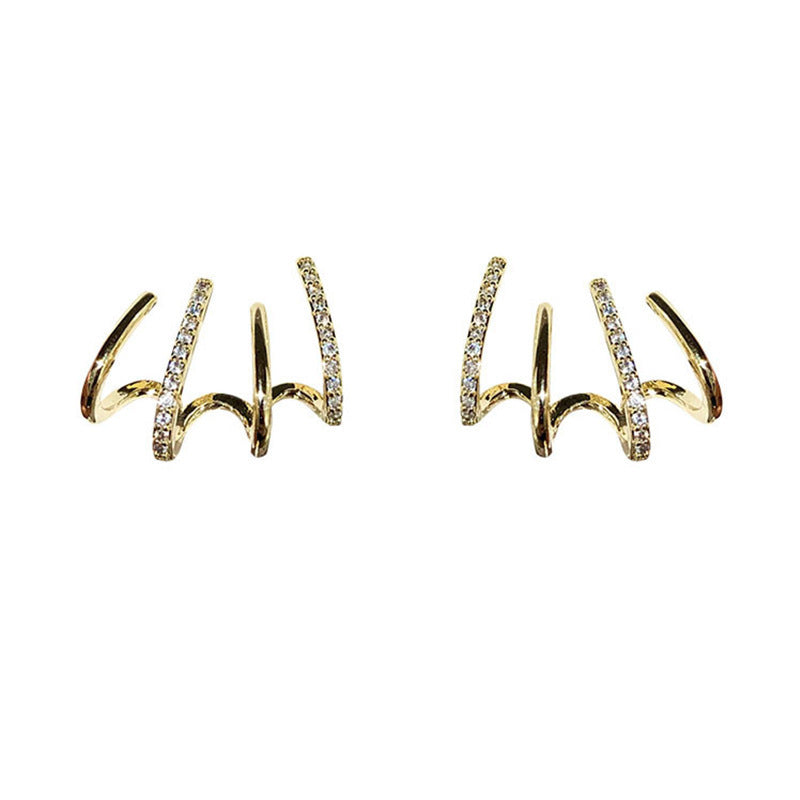 S925 Silver Needle Four-prong Zircon Inlaid Earrings 26e5ca75 8d37 43a8 bbd8 dbd6d8ca1069