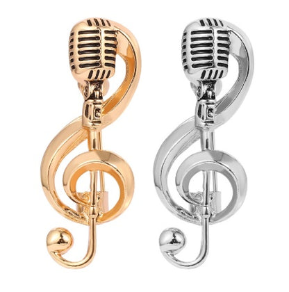Retro microphone music brooch 272072331288