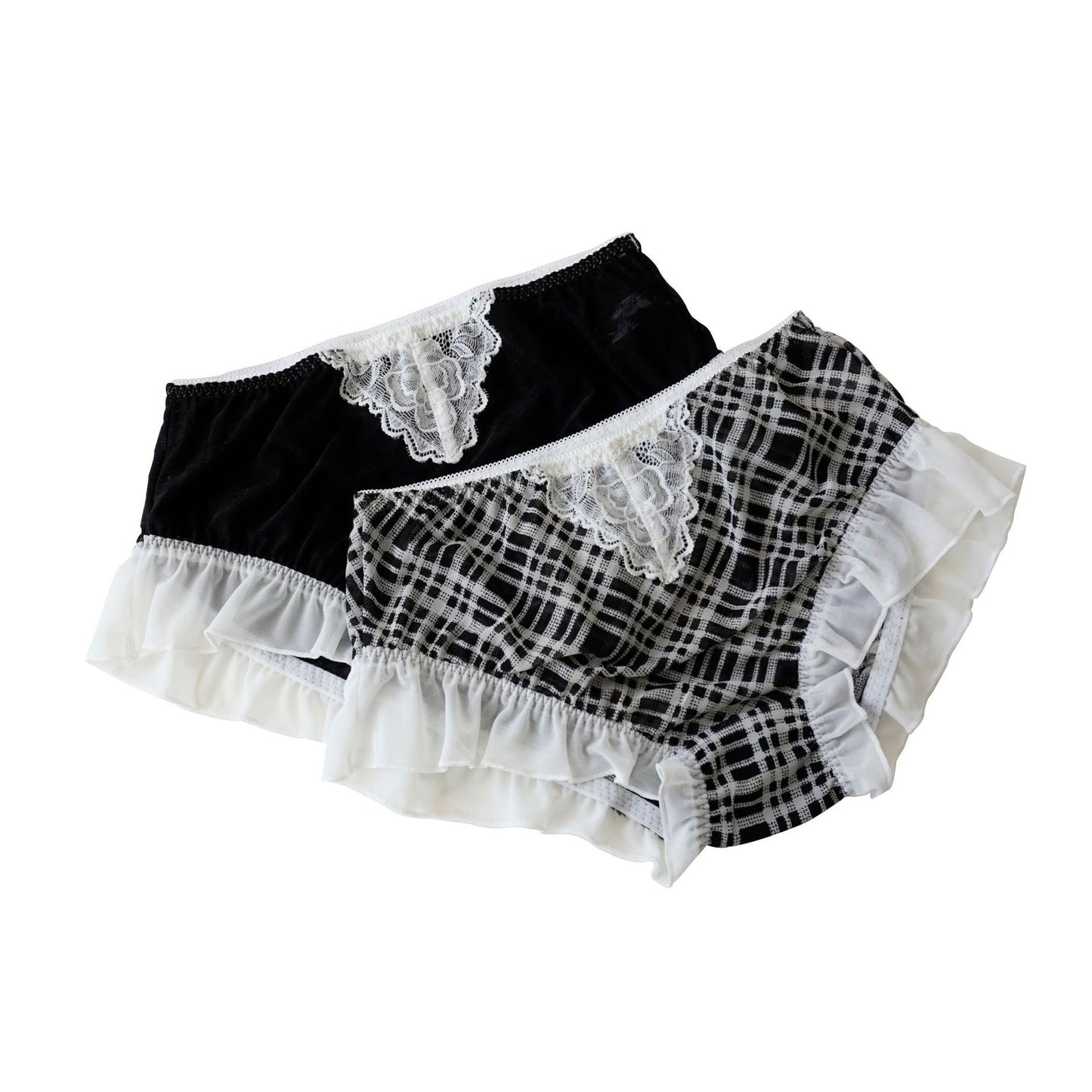 High Waist Hip Retro Lace Black And White Briefs 272968f9 7672 4ee9 9bdf 671bd8fb82fe