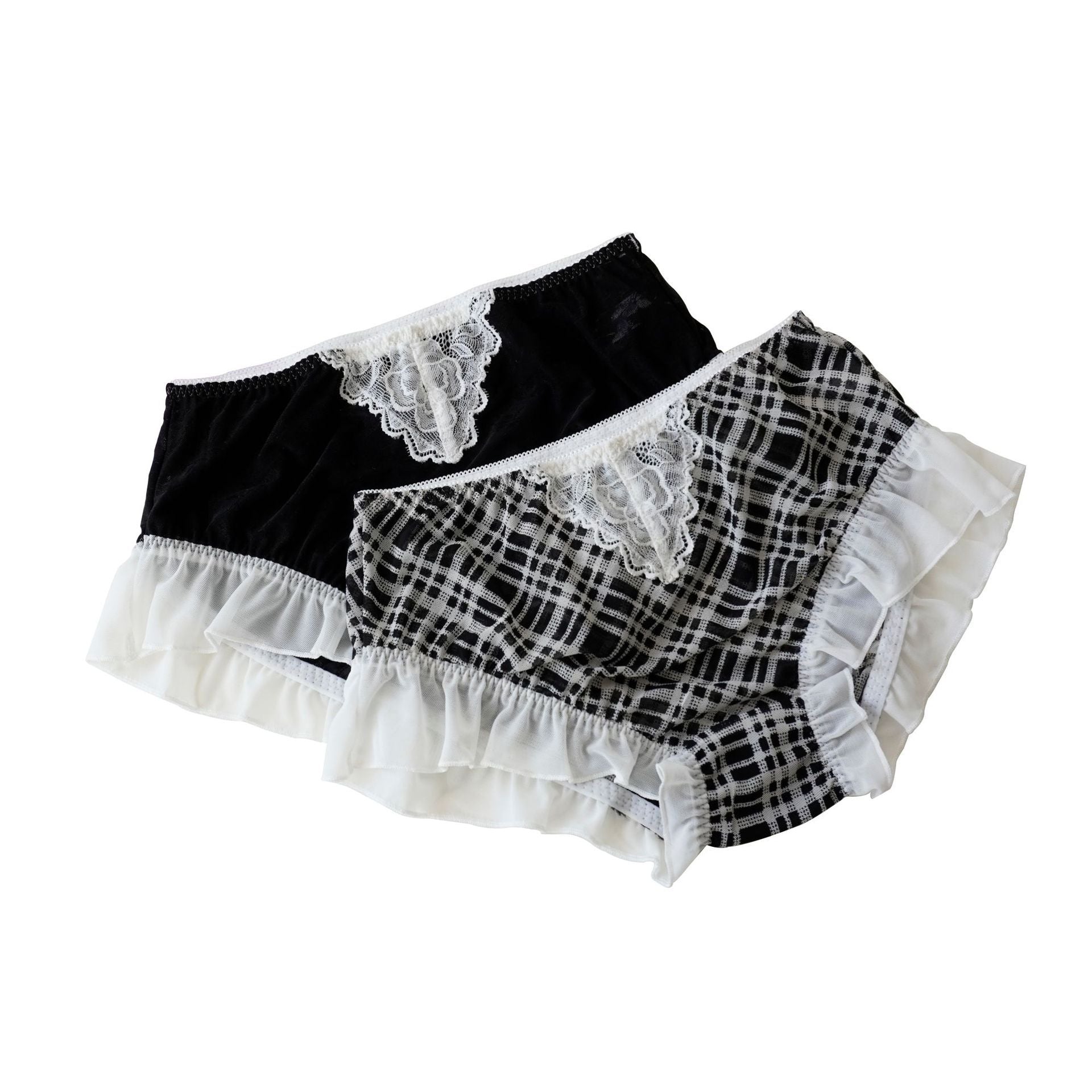 High Waist Hip Retro Lace Black And White Briefs 272968f9 7672 4ee9 9bdf 671bd8fb82fe