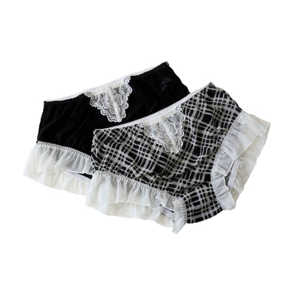 High Waist Hip Retro Lace Black And White Briefs 272968f9 7672 4ee9 9bdf 671bd8fb82fe