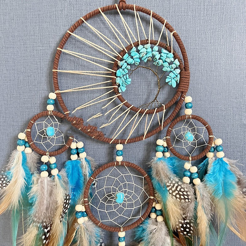 High-grade Turquoise Lucky Tree Dreamcatcher Hanging Wind Chimes 2729750f 8905 4780 9c30 97281e76206e