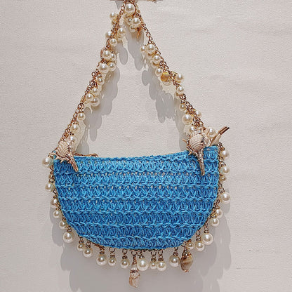 Summer Seaside Holiday Pearl Conch Straw Bag 272f8352 be67 414f 8fb3 fb15d29a57a0