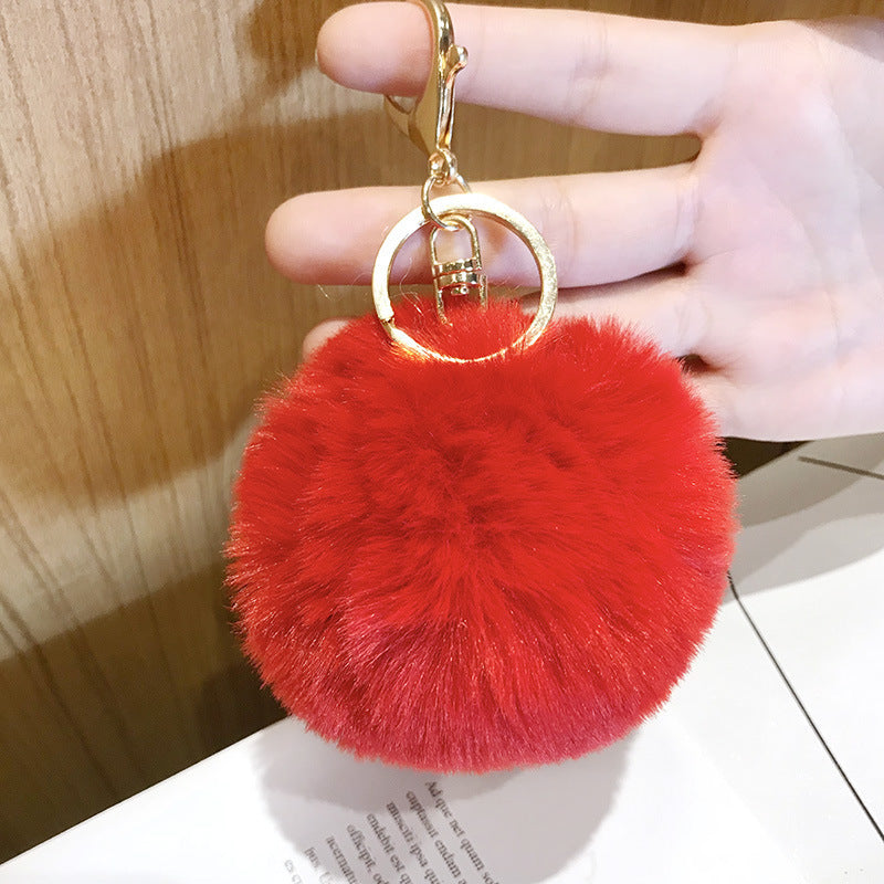 Imitated lazy rabbit fur ball car keychain pendant 2732380270480