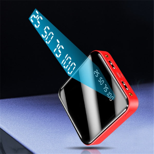 Mini Power Bank 20000 MAh Portable Mirror Digital Display Power Bank - 图片 5