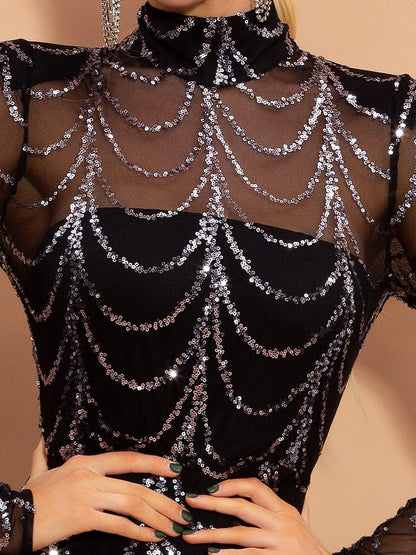 Sequins Women Maxi Dresses Long Sleeve Female Party Dresses 274c6264 49c4 4552 8ba3 c0cf56e54b26