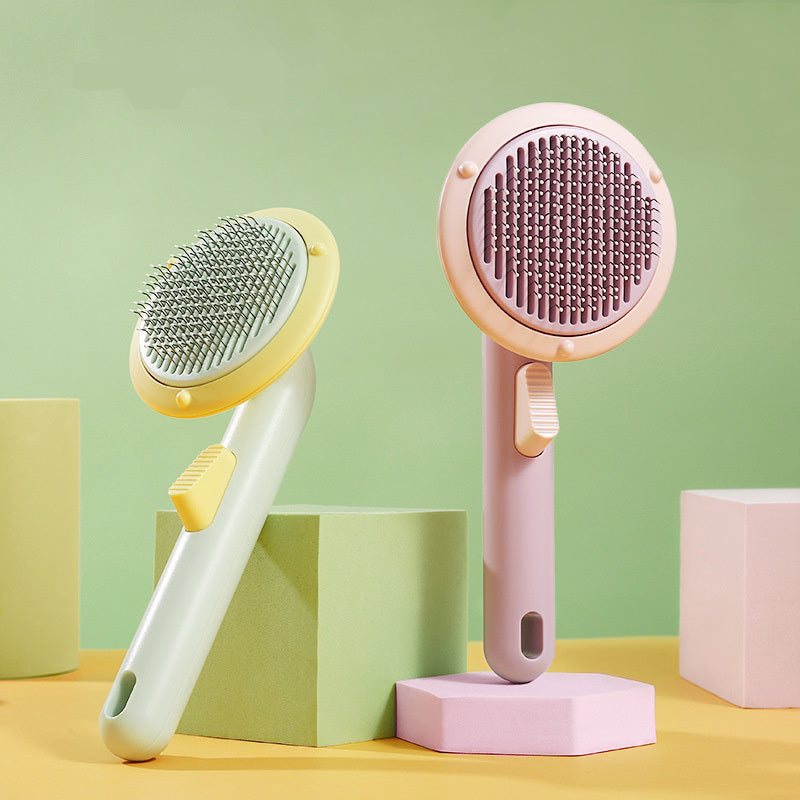 New Pet Cat Brush Hot Selling Hand-held Steel Wire Self-cleaning Comb Looper For Hair Removal 274f2a75 bba3 4b50 a89b 9d5ce96