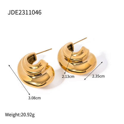 Minimalist Geometric Series 18K Gold Stainless Steel C- Shaped Earrings 2754fe37 1bfc 4e66 8c2f 31ed6c8d3212 20354795 d600 40
