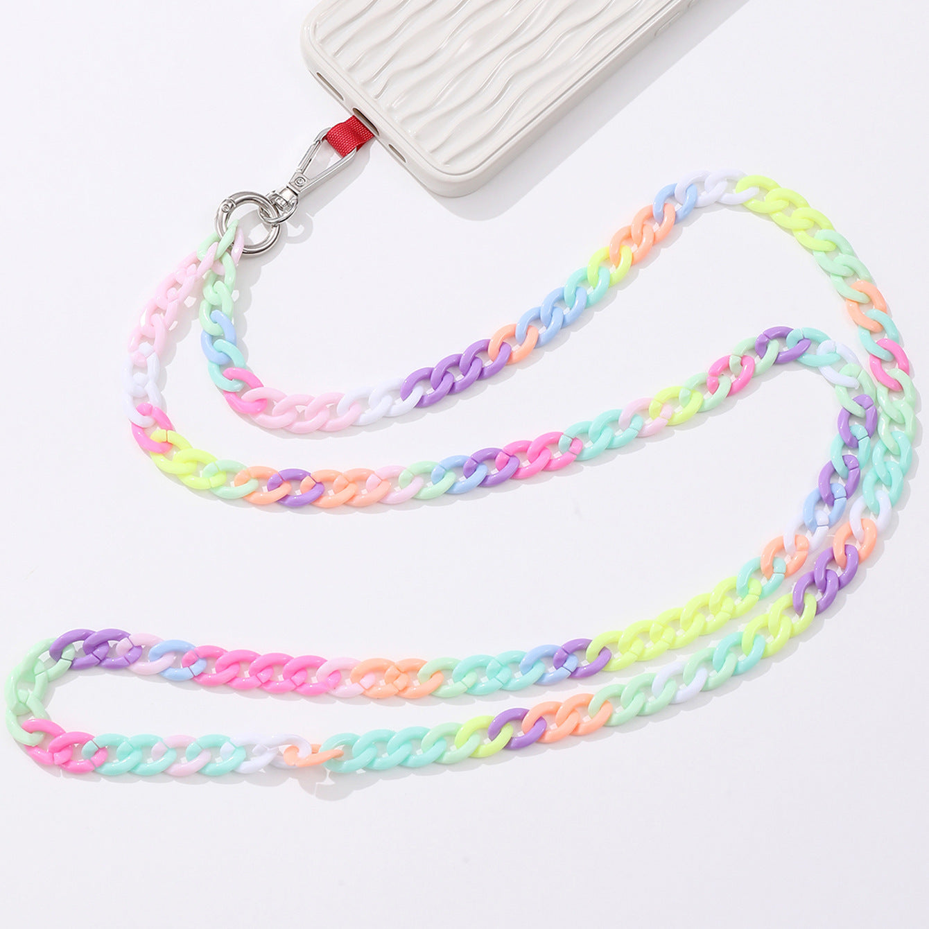 Mixed Color Colored Acrylic Crossbody Chain - 图片 4