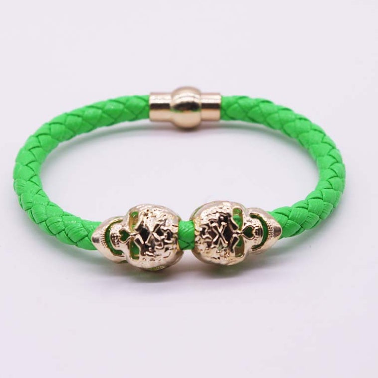 Explosion bracelet Punk style popular vintage braided skull bracelet 2761514930141