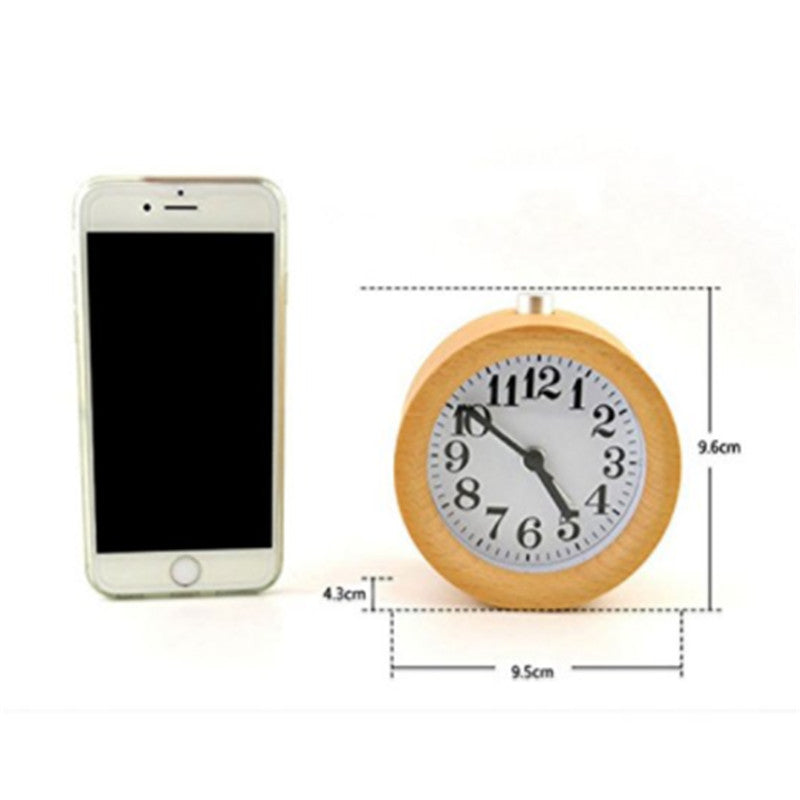 Solid Beech Wood Student Bedside Silent Snooze Alarm Clock 276473839780